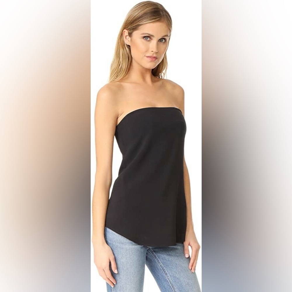 Theory Zalballa black strapless top NWT 6